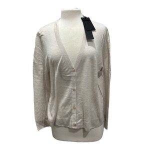 Jenni Kayne Cashmere and Silk Cardigan in Oatmeal Size XL NWT
